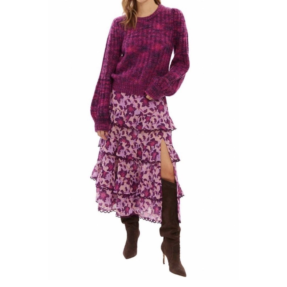 Allison New York Waverly Knit Sweater In Pink spacedye Size Small